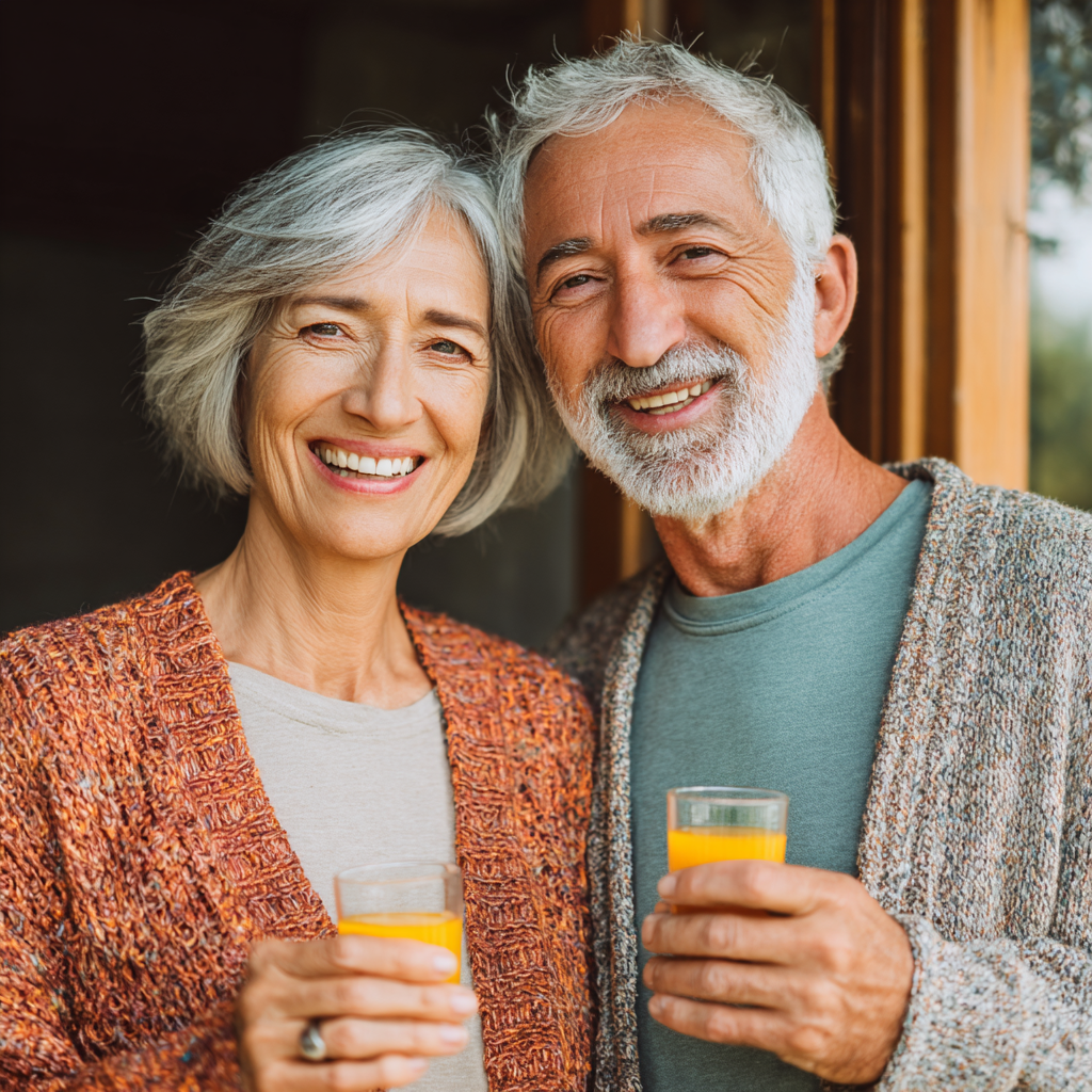 Middle-aged and older adults enjoying natural health practices